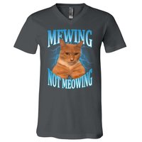 Mewing Not Meowing Funny Cat Meme V-Neck T-Shirt