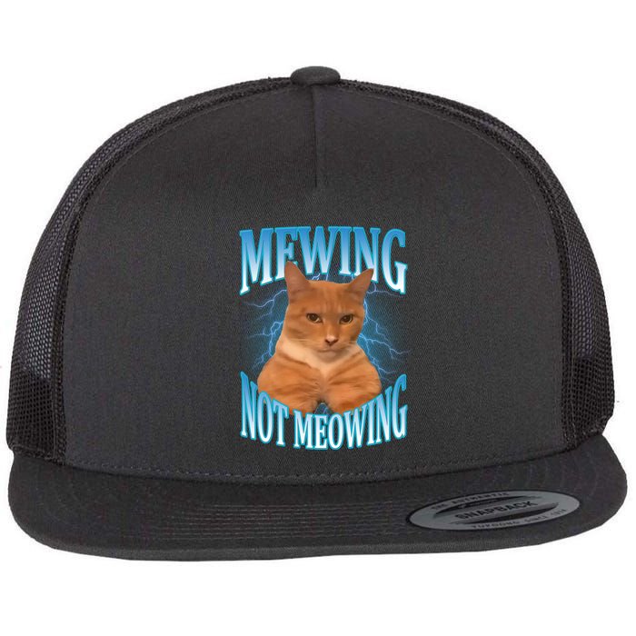 Mewing Not Meowing Funny Cat Meme Flatbill Hat