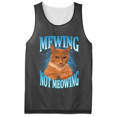 Mewing Not Meowing Funny Cat Meme Mesh Reversible Basketball Jersey Tank