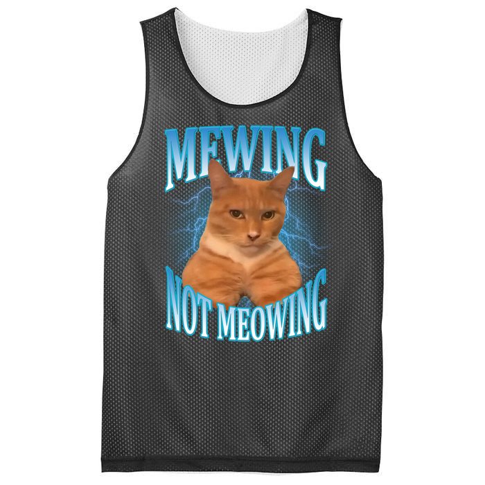 Mewing Not Meowing Funny Cat Meme Mesh Reversible Basketball Jersey Tank