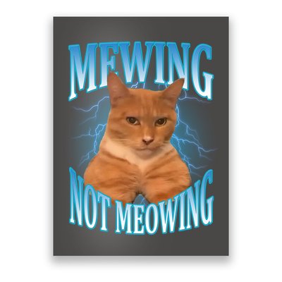 Mewing Not Meowing Funny Cat Meme Poster