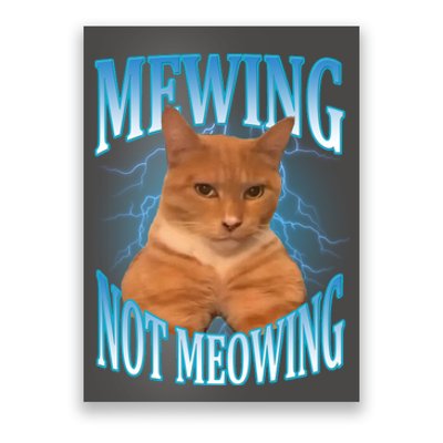 Mewing Not Meowing Funny Cat Meme Poster