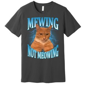 Mewing Not Meowing Funny Cat Meme Premium T-Shirt