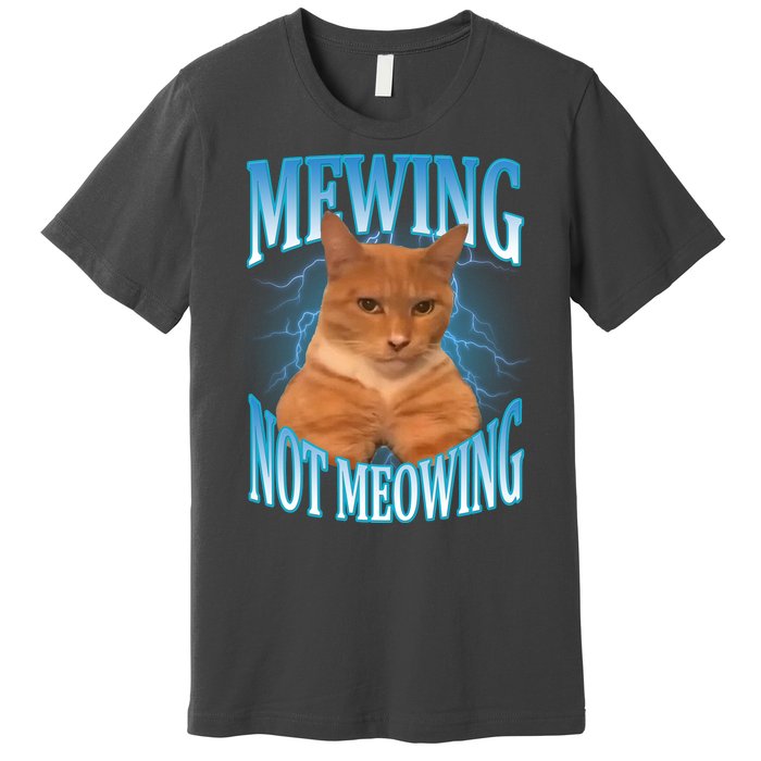 Mewing Not Meowing Funny Cat Meme Premium T-Shirt