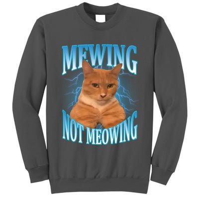 Mewing Not Meowing Funny Cat Meme Tall Sweatshirt