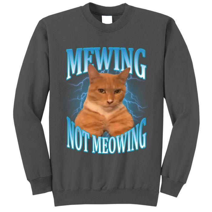 Mewing Not Meowing Funny Cat Meme Tall Sweatshirt