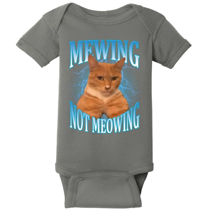 Mewing Not Meowing Funny Cat Meme Baby Bodysuit