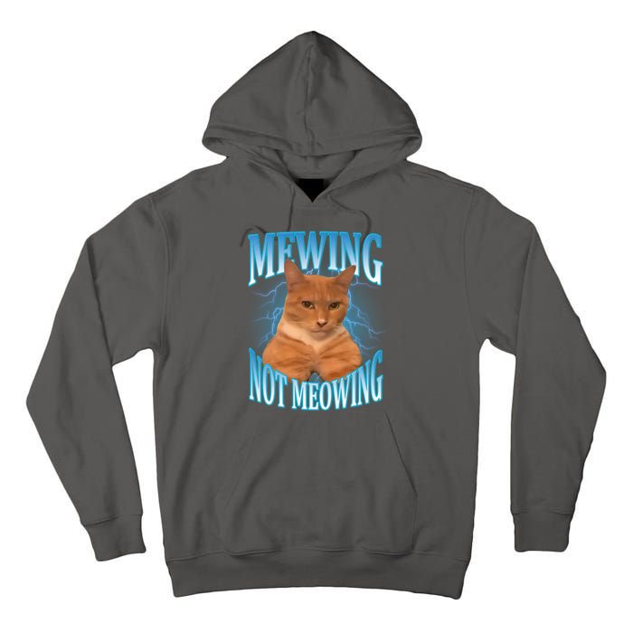 Mewing Not Meowing Funny Cat Meme Tall Hoodie