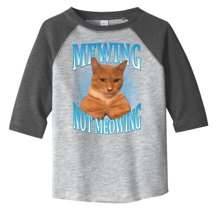 Mewing Not Meowing Funny Cat Meme Toddler Fine Jersey T-Shirt