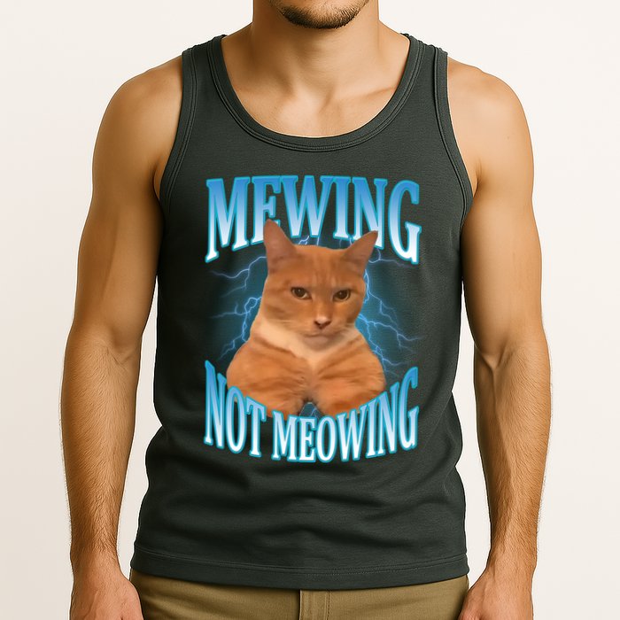 Mewing Not Meowing Funny Cat Meme Tank Top