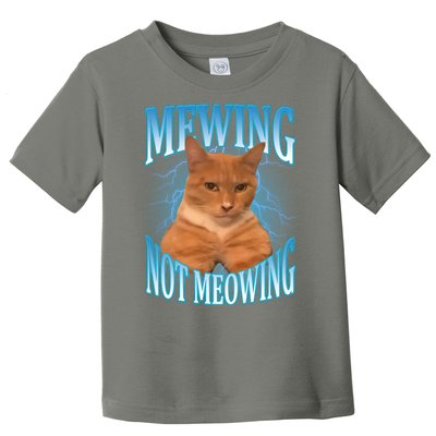 Mewing Not Meowing Funny Cat Meme Toddler T-Shirt