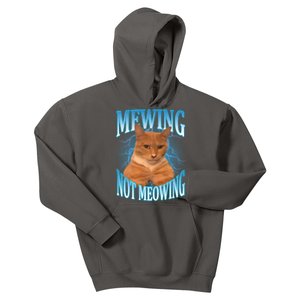 Mewing Not Meowing Funny Cat Meme Kids Hoodie