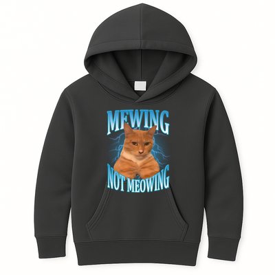 Mewing Not Meowing Funny Cat Meme Kids Hoodie