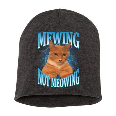 Mewing Not Meowing Funny Cat Meme Short Acrylic Beanie