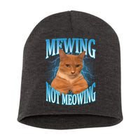 Mewing Not Meowing Funny Cat Meme Short Acrylic Beanie
