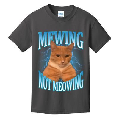 Mewing Not Meowing Funny Cat Meme Kids T-Shirt