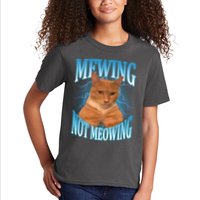 Mewing Not Meowing Funny Cat Meme Kids T-Shirt