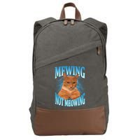 Mewing Not Meowing Funny Cat Meme Cotton Canvas Backpack