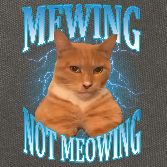 Mewing Not Meowing Funny Cat Meme Cotton Canvas Backpack