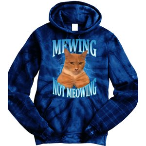 Mewing Not Meowing Funny Cat Meme Tie Dye Hoodie