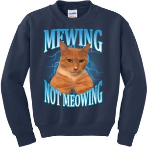 Mewing Not Meowing Funny Cat Meme Kids Sweatshirt