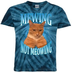 Mewing Not Meowing Funny Cat Meme Kids Tie-Dye T-Shirt