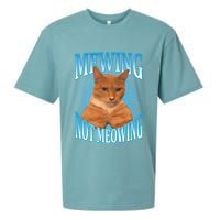 Mewing Not Meowing Funny Cat Meme Sueded Cloud Jersey T-Shirt
