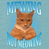 Mewing Not Meowing Funny Cat Meme Sueded Cloud Jersey T-Shirt