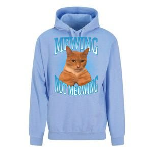 Mewing Not Meowing Funny Cat Meme Unisex Surf Hoodie