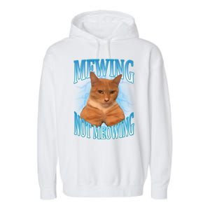 Mewing Not Meowing Funny Cat Meme Garment-Dyed Fleece Hoodie