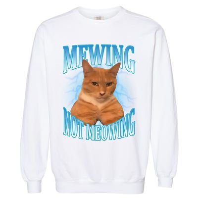 Mewing Not Meowing Funny Cat Meme Garment-Dyed Sweatshirt