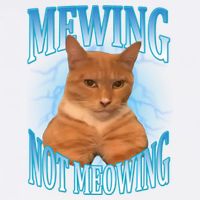 Mewing Not Meowing Funny Cat Meme Garment-Dyed Sweatshirt