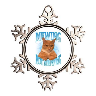 Mewing Not Meowing Funny Cat Meme Metallic Star Ornament