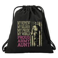 My Nephew My Soldier Hero Proud Army Aunt Military Auntie Drawstring Bag