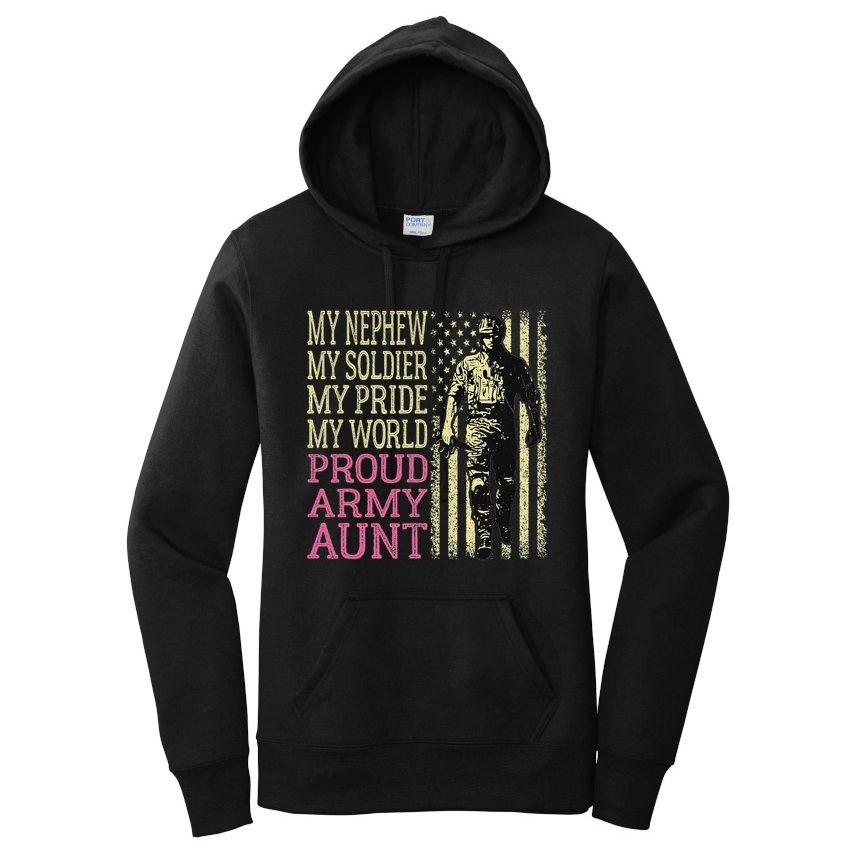 My Nephew My Soldier Hero Proud Army Aunt Military Auntie Women's Pullover Hoodie