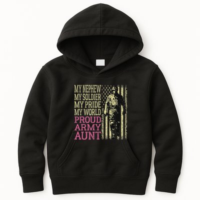 My Nephew My Soldier Hero Proud Army Aunt Military Auntie Kids Hoodie