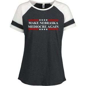 Make Nebraska Mediocre Again Enza Ladies Jersey Colorblock Tee