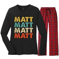 Matt Name Women's Long Sleeve Flannel Pajama Set 