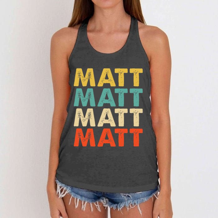 Matt Name Women's Knotted Racerback Tank