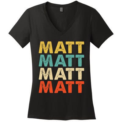 Matt Name Women's V-Neck T-Shirt