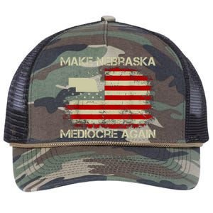 Make Nebraska Mediocre Again Retro Rope Trucker Hat Cap