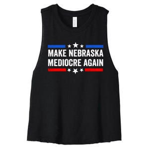 Make Nebraska Mediocre Again Women's Racerback Cropped Tank