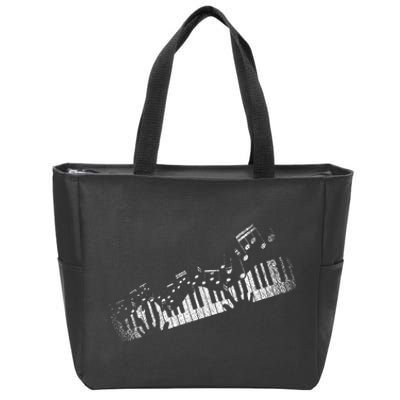 Music Notes Musical Instrument Pianist Gift Idea Piano Zip Tote Bag