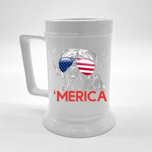 Merica Neapolitan Mastiff American Flag 4th Of July Beer Stein