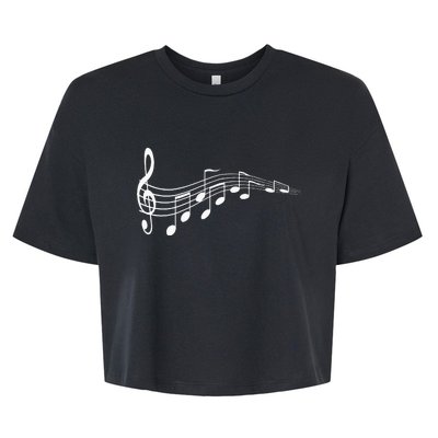 Musical Notes Music Dad Text In Treble Clef Bella+Canvas Jersey Crop Tee