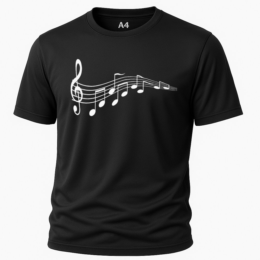 Musical Notes Music Dad Text In Treble Clef Performance Shirt