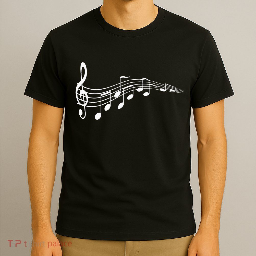 Musical Notes Music Dad Text In Treble Clef T-Shirt