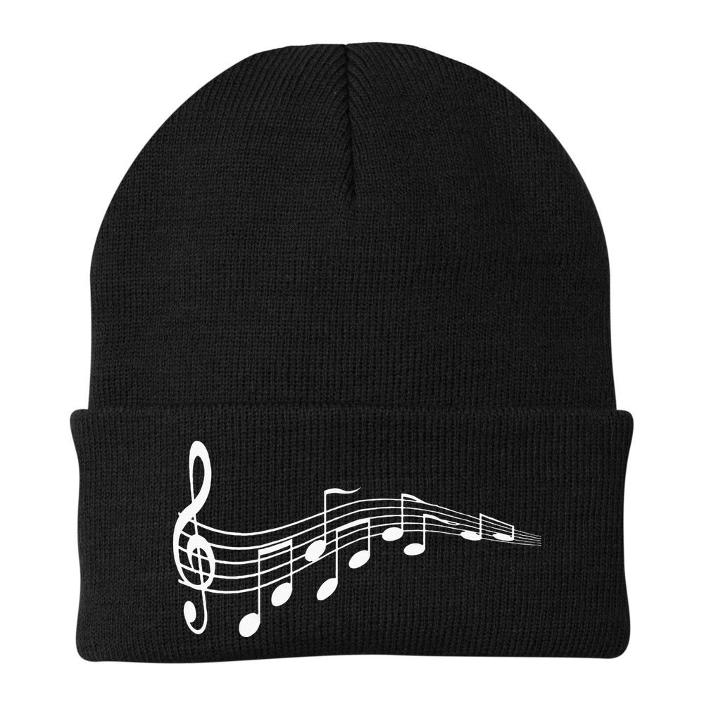 Musical Notes Music Dad Text In Treble Clef Beanie