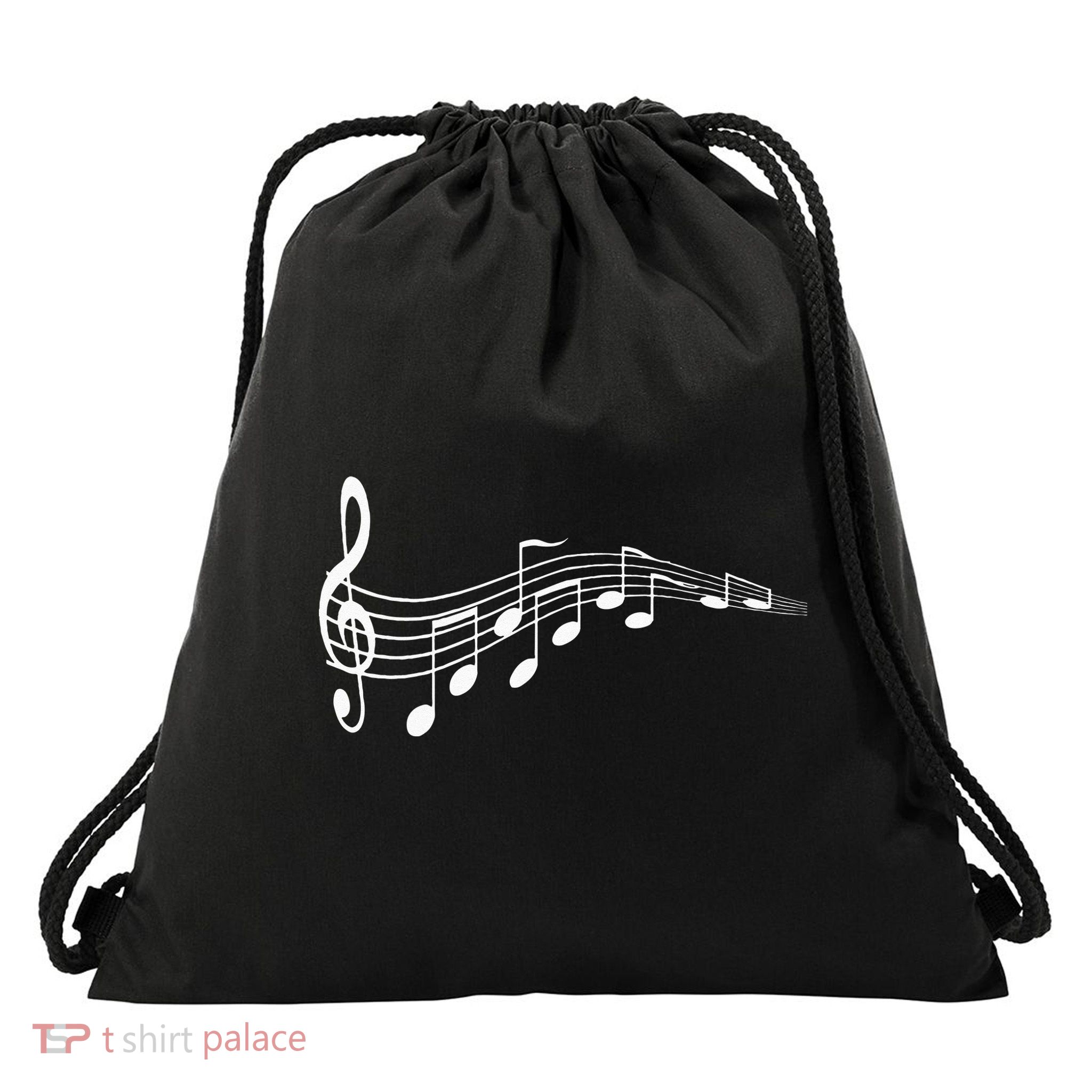 Musical Notes Music Dad Text In Treble Clef Drawstring Bag