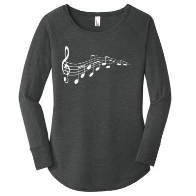 Musical Notes Music Dad Text In Treble Clef Women's Perfect Tri Tunic Long Sleeve Shirt